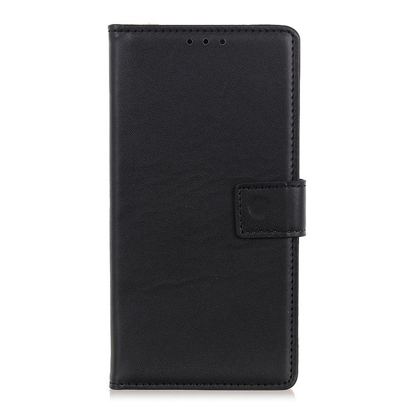 Flip Case OnePlus 7T Pro Hopea Musta Yksinkertainen Tekonahka