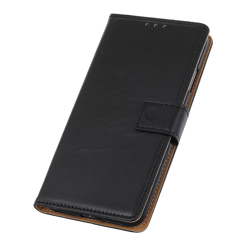 Flip Case OnePlus 7T Pro Hopea Musta Yksinkertainen Tekonahka