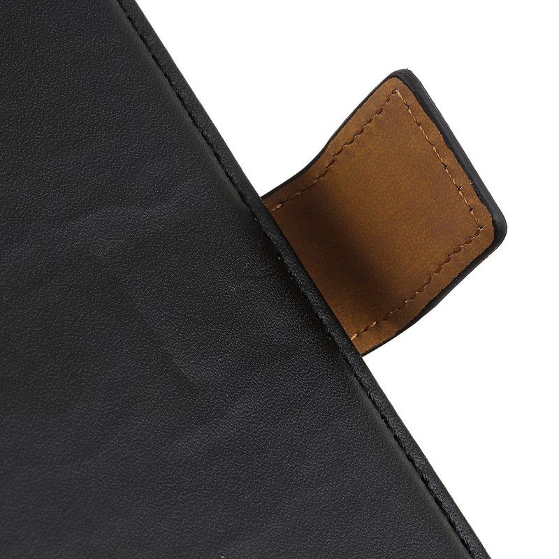 Flip Case OnePlus 7T Pro Hopea Musta Yksinkertainen Tekonahka