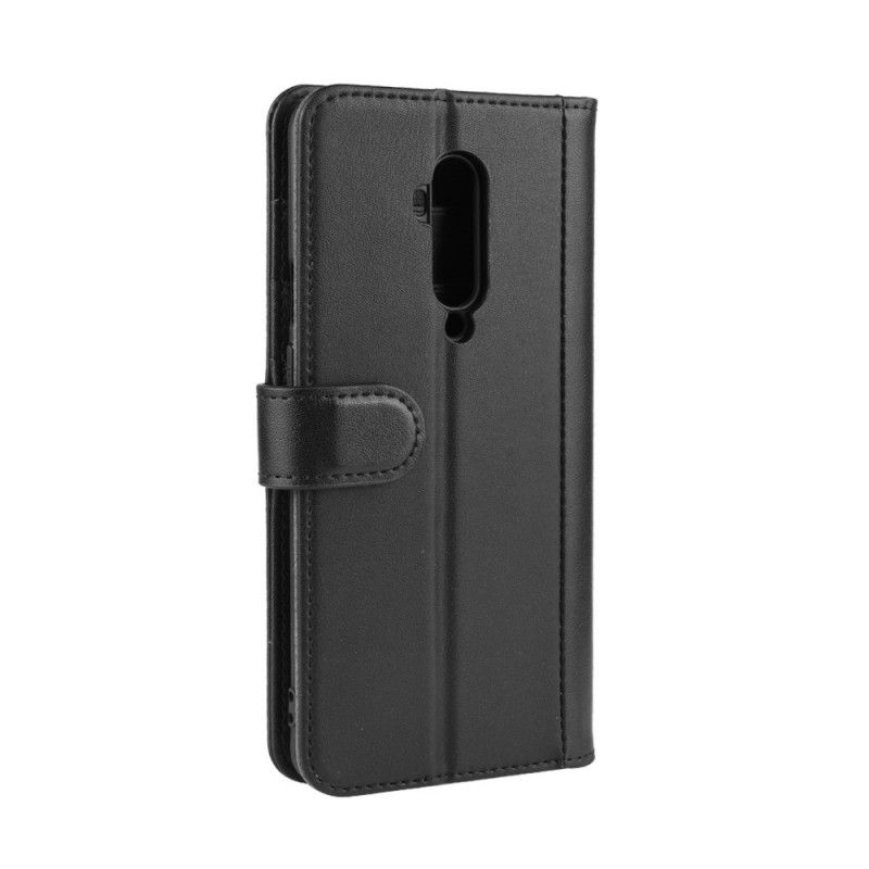 Flip Case OnePlus 7T Pro Ruskea Musta Aitoa Nahkaa