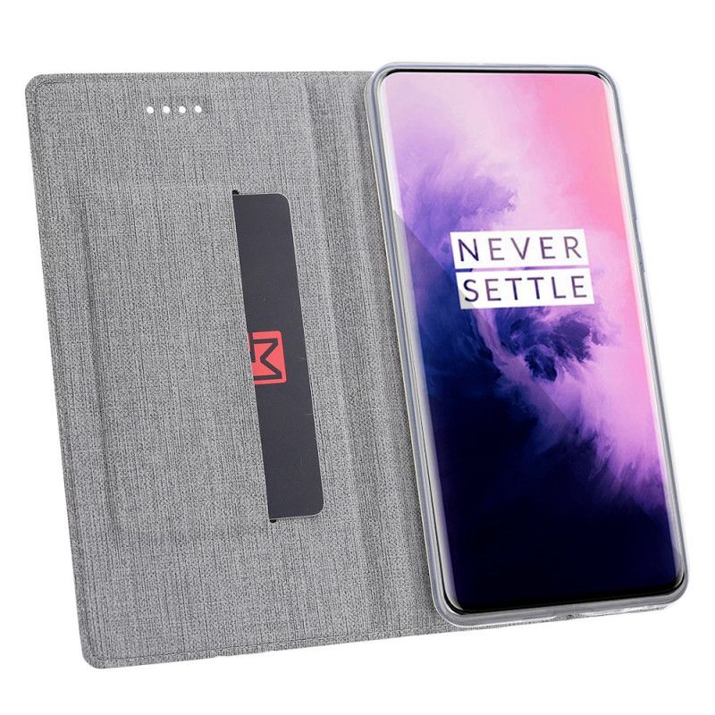 Flip Kotelot OnePlus 7T Pro Harmaa Musta Kuvioitu