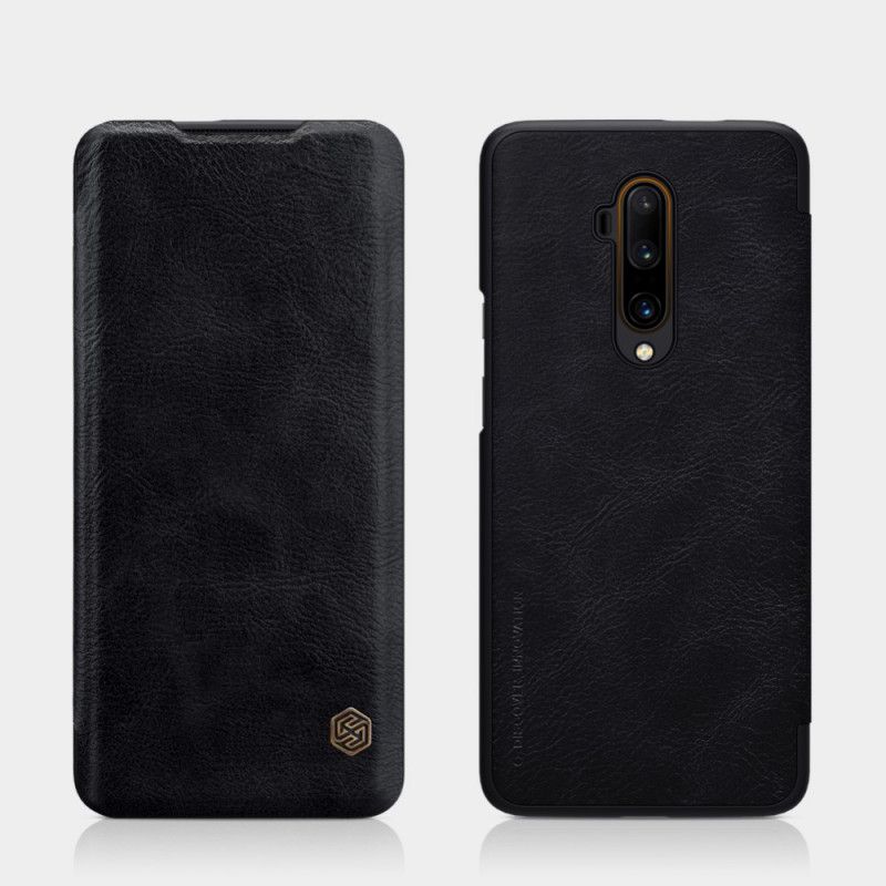 Flip Kotelot OnePlus 7T Pro Ruskea Punainen Puhelinkuoret Nillkin Qin -Sarja