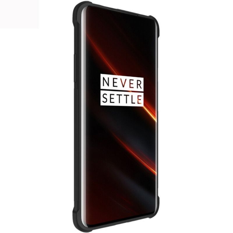 Kuori OnePlus 7T Pro Harmaa Musta Joustava Silikoni Imak-Seulakalvolla