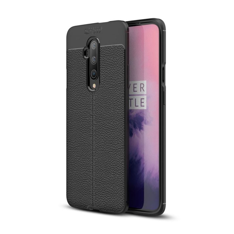 Kuori OnePlus 7T Pro Punainen Musta Kaksilinjainen Litsi Nahkaa