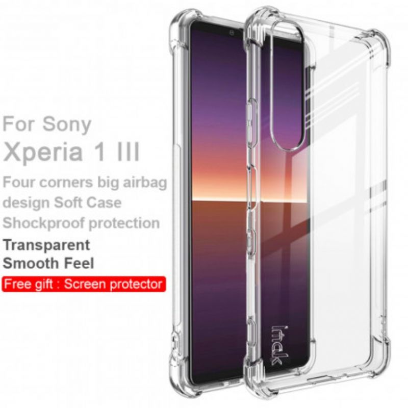 Kuori Sony Xperia 1 Iii Läpinäkyvä Imak-näytönkalvolla Suojakuori