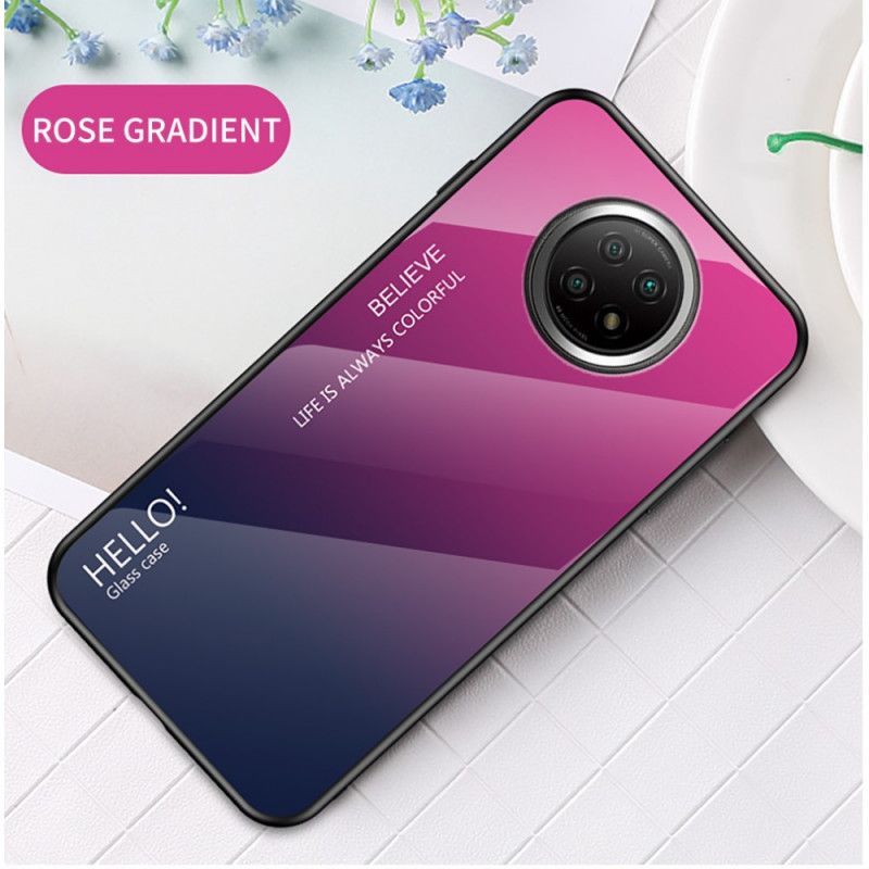 Case Kuoret Xiaomi Redmi Note 9 5G / Note 9T 5G Valkoinen Musta Puhelinkuoret Hei Karkaistu Lasi