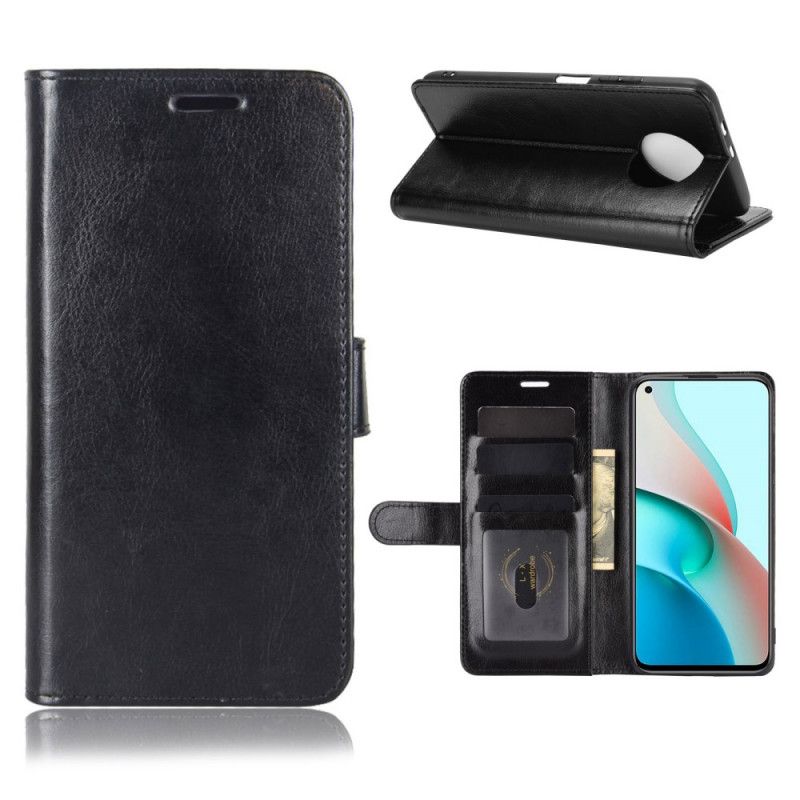 Flip Case Xiaomi Redmi Note 9 5G / Note 9T 5G Valkoinen Musta Hienoa Tekonahkaa