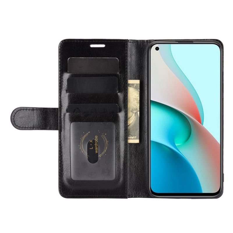 Flip Case Xiaomi Redmi Note 9 5G / Note 9T 5G Valkoinen Musta Hienoa Tekonahkaa