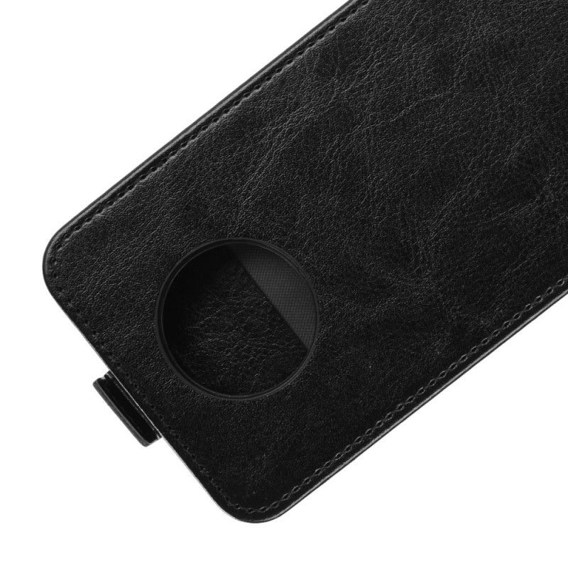 Flip Case Xiaomi Redmi Note 9 5G / Note 9T 5G Valkoinen Musta Nahkaefekti Pystysuoralla Läpällä