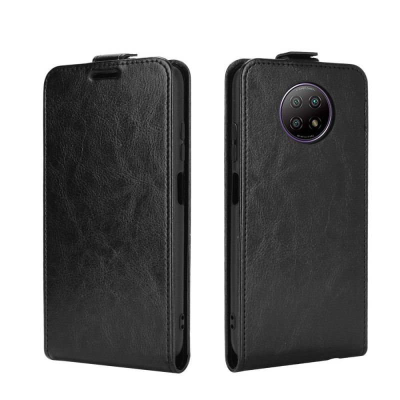 Flip Case Xiaomi Redmi Note 9 5G / Note 9T 5G Valkoinen Musta Nahkaefekti Pystysuoralla Läpällä