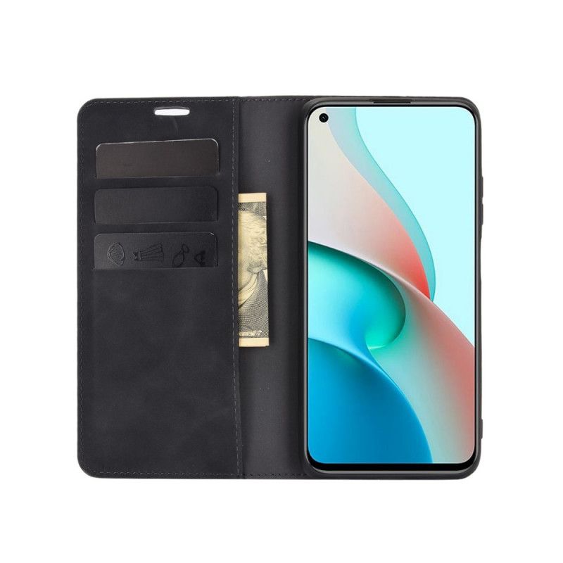 Flip Kotelot Xiaomi Redmi Note 9 5G / Note 9T 5G Harmaa Musta Puhelinkuoret Ihon Kosketus