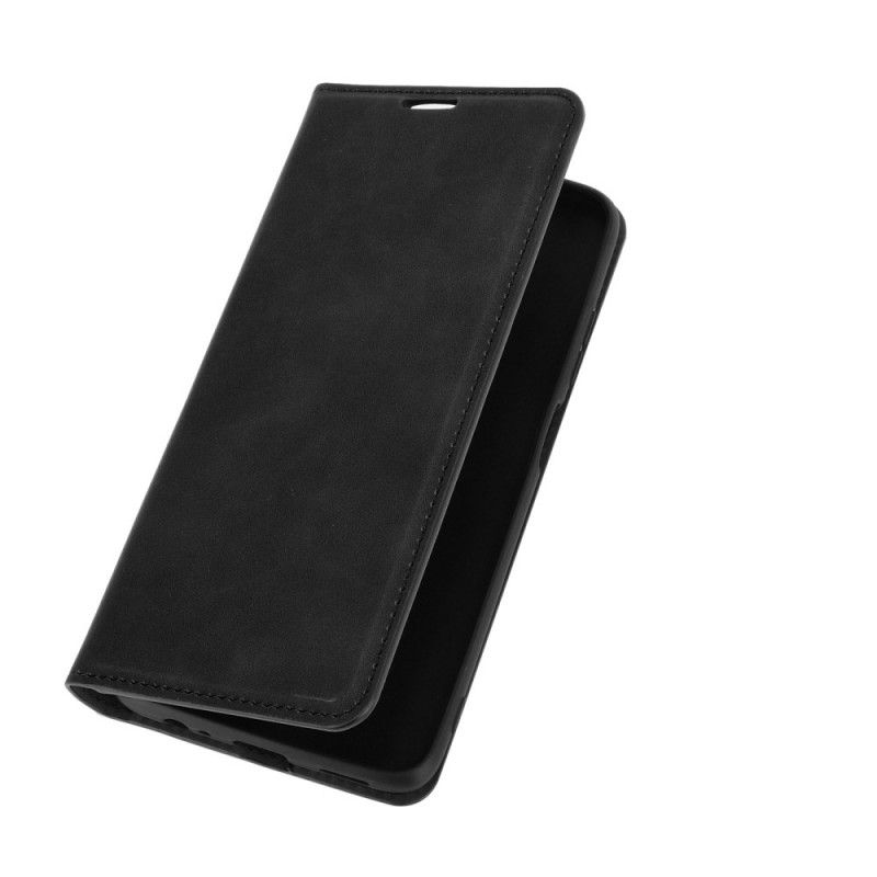 Flip Kotelot Xiaomi Redmi Note 9 5G / Note 9T 5G Harmaa Musta Puhelinkuoret Ihon Kosketus