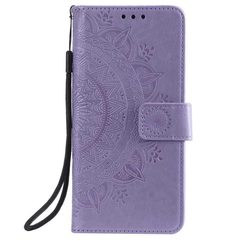 Kotelot Xiaomi Redmi Note 9 5G / Note 9T 5G Magenta Harmaa Aurinko Mandala Suojakuori