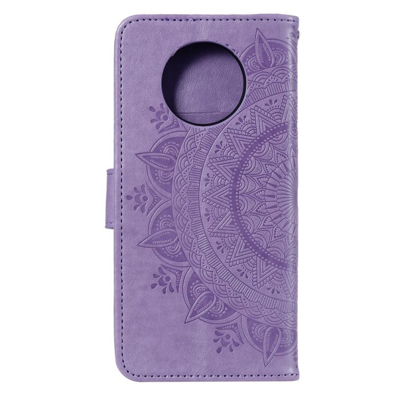 Kotelot Xiaomi Redmi Note 9 5G / Note 9T 5G Magenta Harmaa Aurinko Mandala Suojakuori