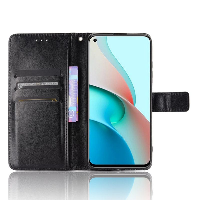 Kotelot Xiaomi Redmi Note 9 5G / Note 9T 5G Punainen Musta Räikeä Tekonahka Suojakuori