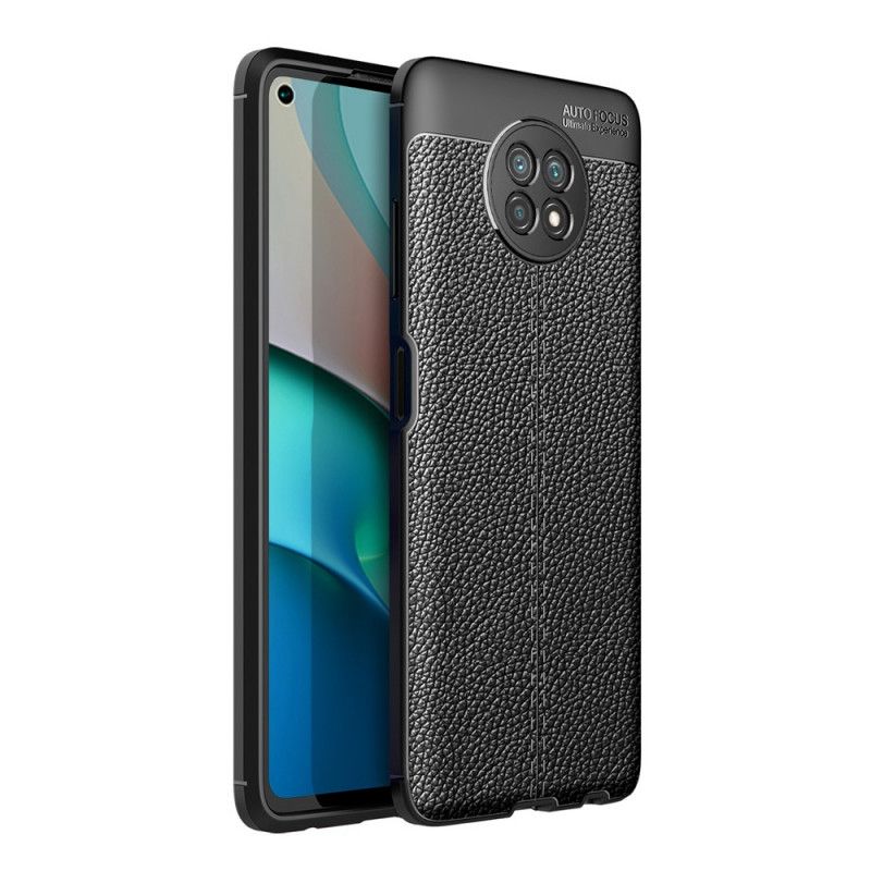 Kuori Xiaomi Redmi Note 9 5G / Note 9T 5G Punainen Musta Kaksilinjainen Litsi Nahkainen Vaikutus Suojakuori