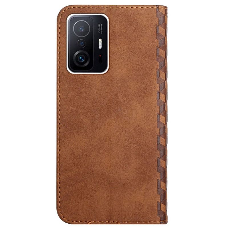 Flip Kotelot Xiaomi Mi 11t / 11t Pro Geo Leather Effect Suojakuori