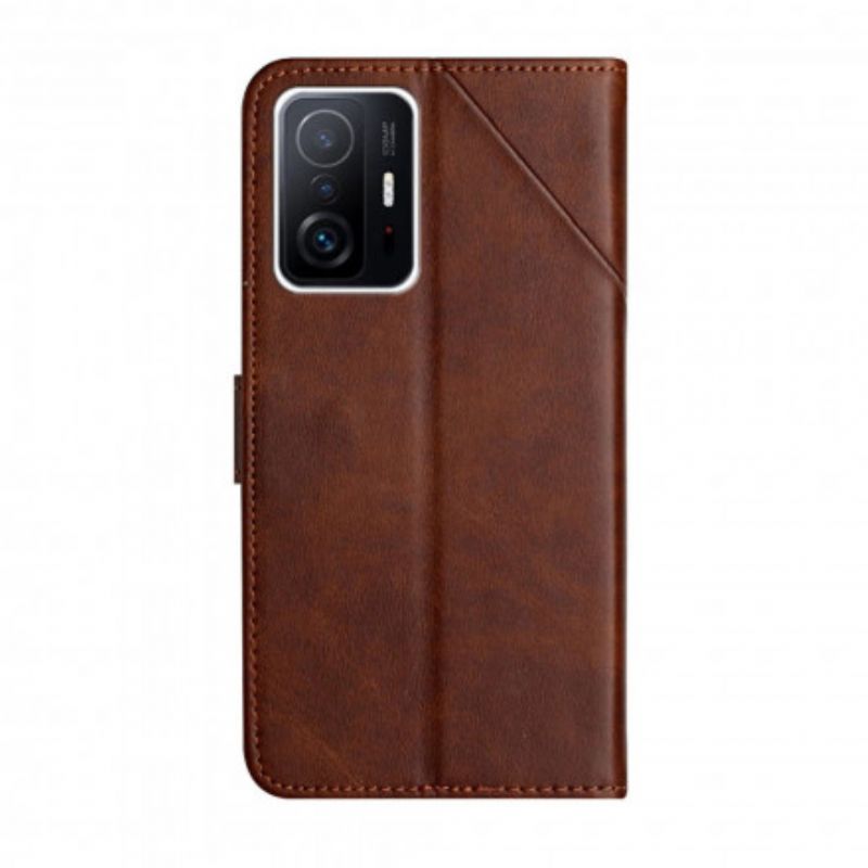 Flip Kotelot Xiaomi Mi 11t / 11t Pro Geometric Strappy Leather Style