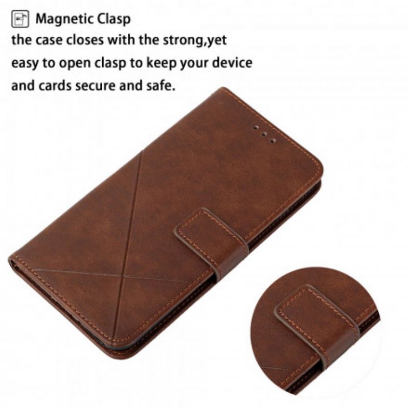 Flip Kotelot Xiaomi Mi 11t / 11t Pro Geometric Strappy Leather Style