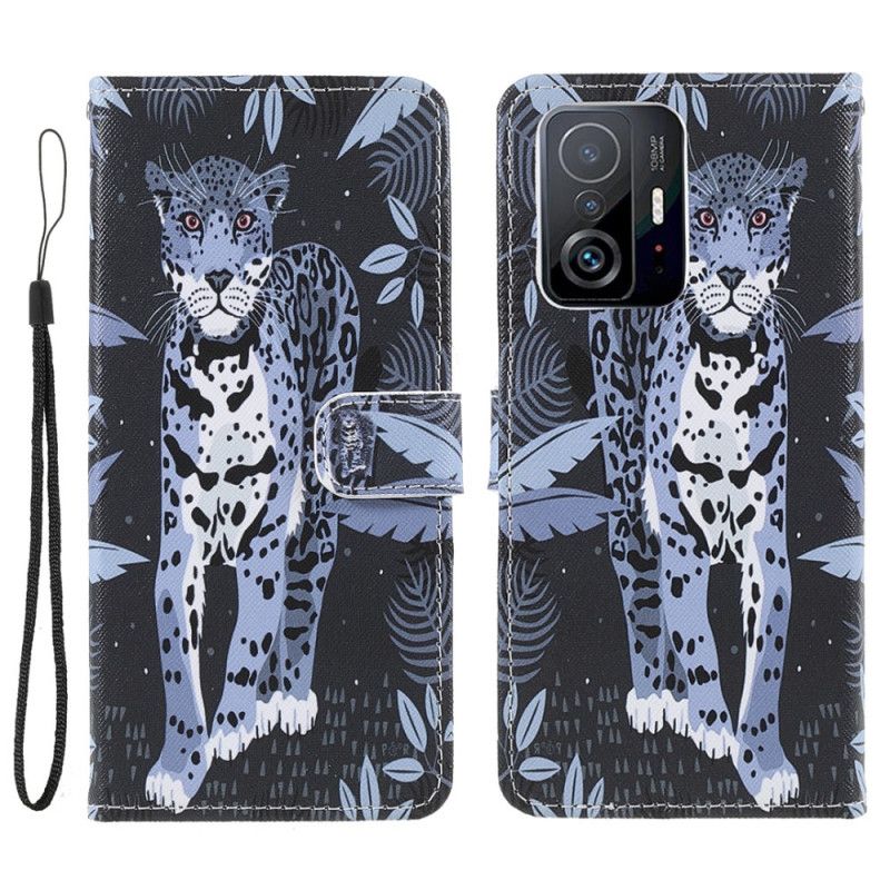 Flip Kotelot Xiaomi Mi 11t / 11t Pro Leopard Strappy