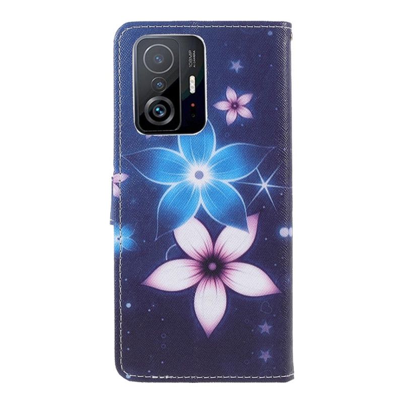 Flip Kotelot Xiaomi Mi 11t / 11t Pro Lunar Flowers Hihnalla Suojakuori