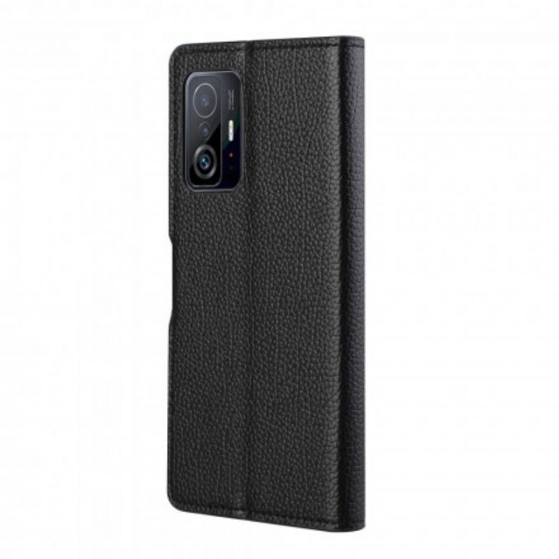 Kotelot Xiaomi Mi 11t / 11t Pro Puhelinkuoret Litchi Grain Leather Effect