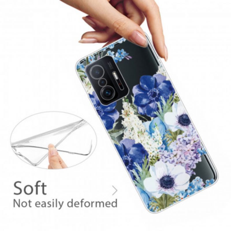 Kuori Case Xiaomi Mi 11t / 11t Pro Puhelinkuoret Saumaton Blue Flowers Akvarelli