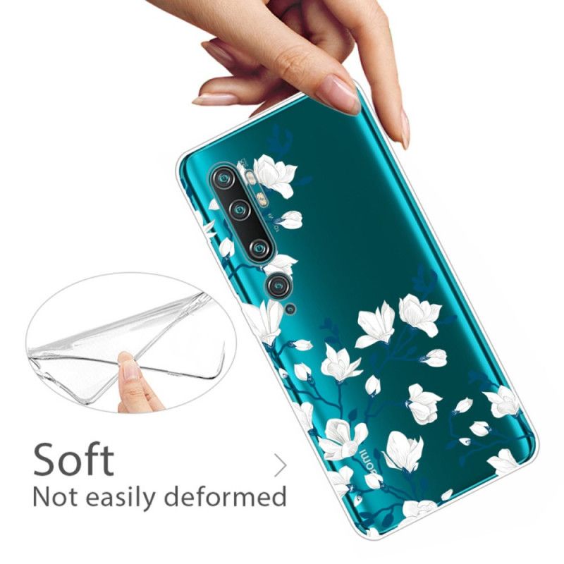 Case Kuoret Xiaomi Mi Note 10 / 10 Pro Puhelinkuoret Valkoiset Kukat