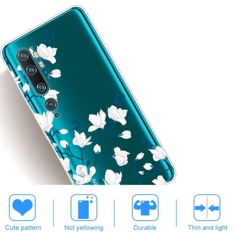 Case Kuoret Xiaomi Mi Note 10 / 10 Pro Puhelinkuoret Valkoiset Kukat