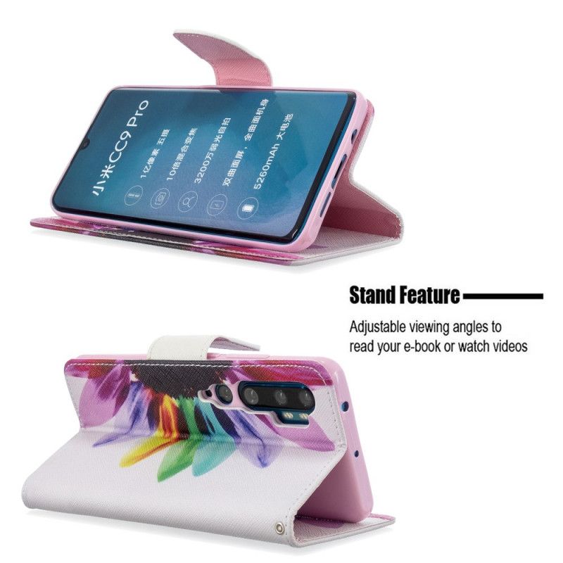 Flip Case Xiaomi Mi Note 10 / 10 Pro Vesiväri Kukka