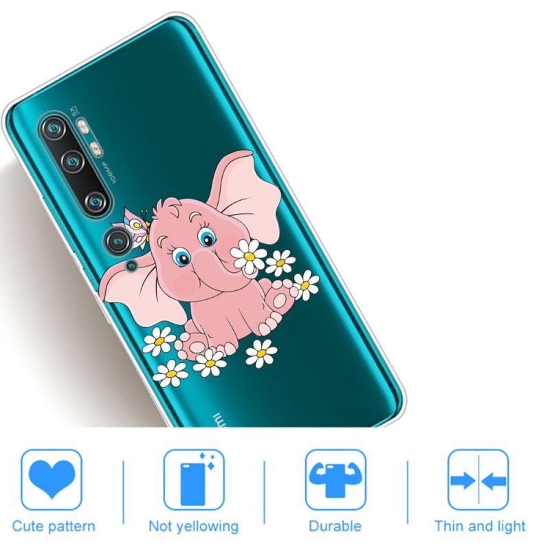 Kuori Xiaomi Mi Note 10 / 10 Pro Läpinäkyvä Vaaleanpunainen Norsu