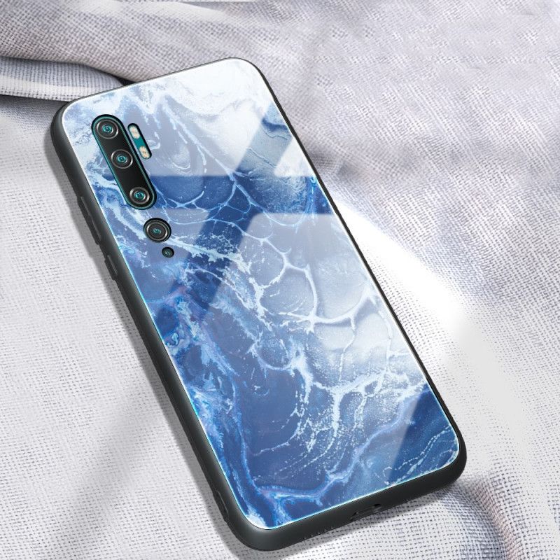 Kuori Xiaomi Mi Note 10 / 10 Pro Oranssi Vaaleanpunainen Marmorivärit Karkaistua Lasia Suojakuori