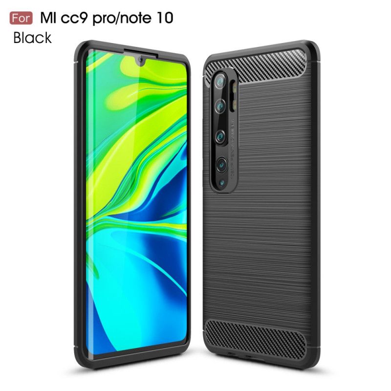 Kuori Xiaomi Mi Note 10 / 10 Pro Punainen Musta Harjattu Hiilikuitu Suojakuori