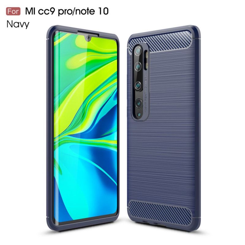 Kuori Xiaomi Mi Note 10 / 10 Pro Punainen Musta Harjattu Hiilikuitu Suojakuori