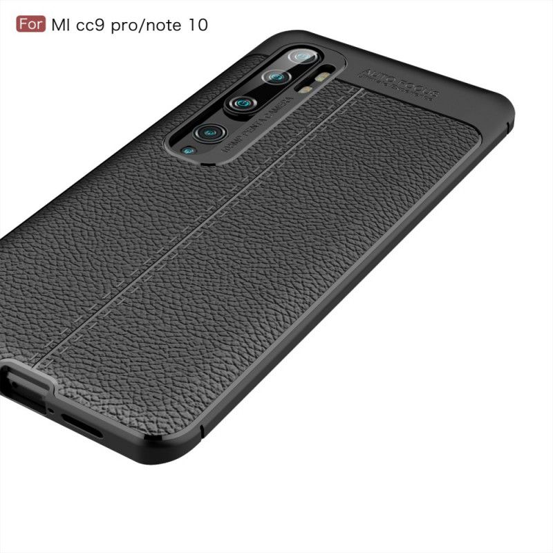 Kuori Xiaomi Mi Note 10 / 10 Pro Punainen Musta Kaksilinjainen Litsi Nahkainen Vaikutus