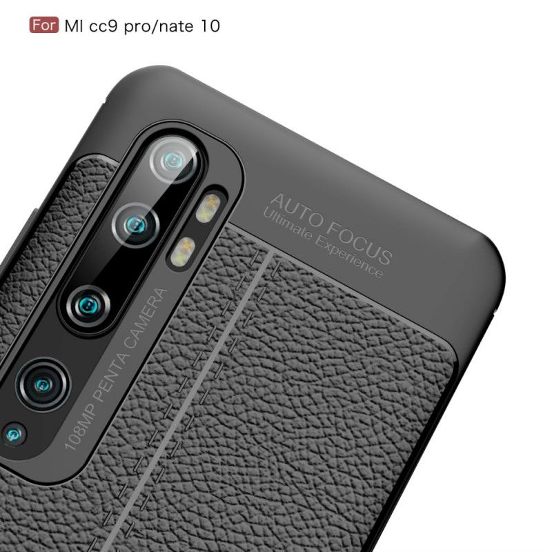 Kuori Xiaomi Mi Note 10 / 10 Pro Punainen Musta Kaksilinjainen Litsi Nahkainen Vaikutus