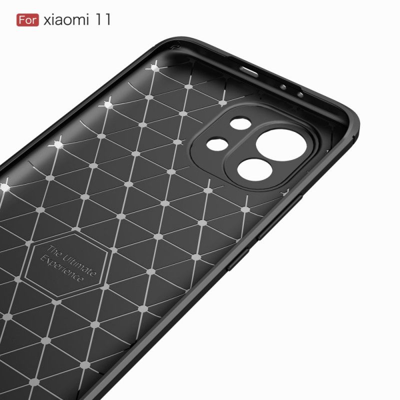 Kuori Xiaomi Mi 11 Punainen Musta Harjattu Hiilikuitu