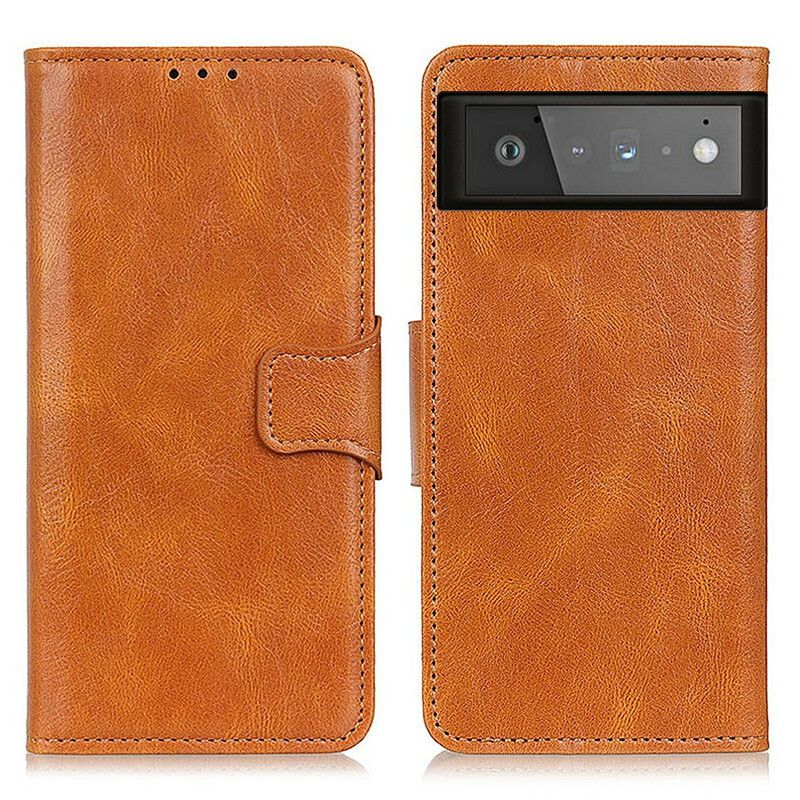 Flip Kotelot Google Pixel 6 Litchi Leather Effect Käännettävä Lukko