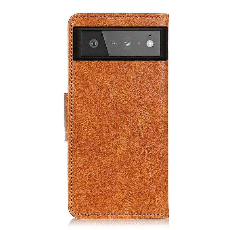 Flip Kotelot Google Pixel 6 Litchi Leather Effect Käännettävä Lukko