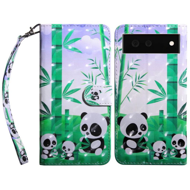 Flip Kotelot Google Pixel 6 Panda Family