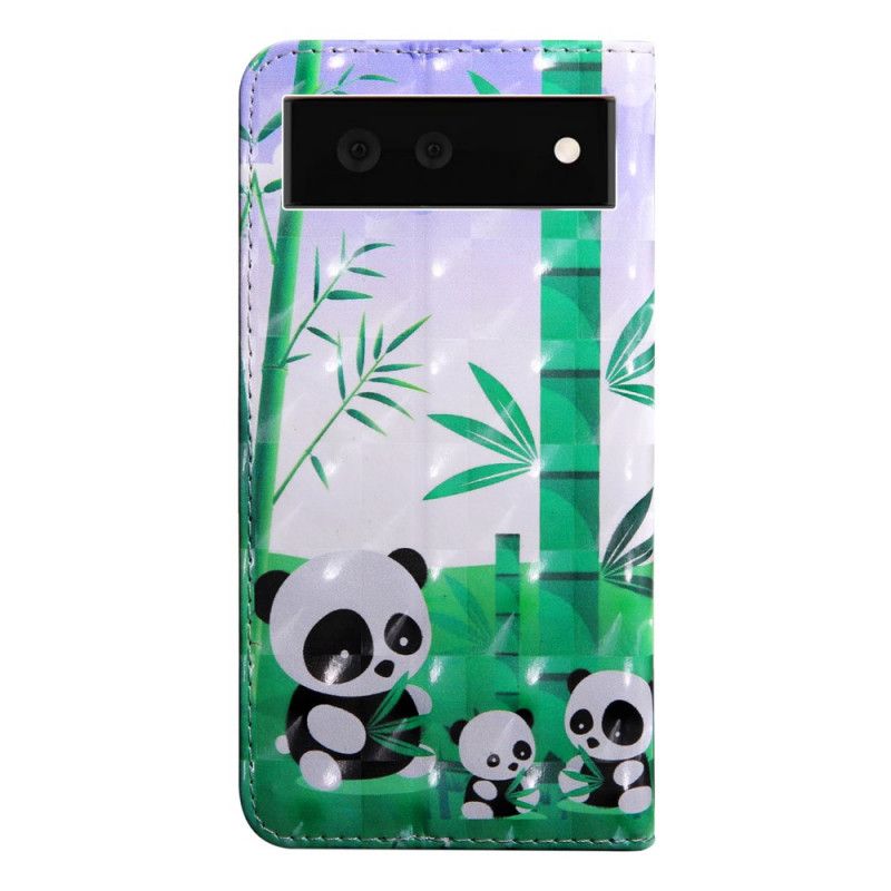 Flip Kotelot Google Pixel 6 Panda Family