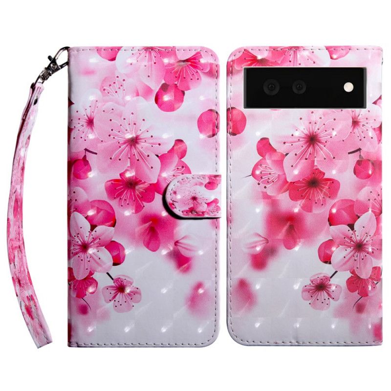 Flip Kotelot Google Pixel 6 Pink Flowers