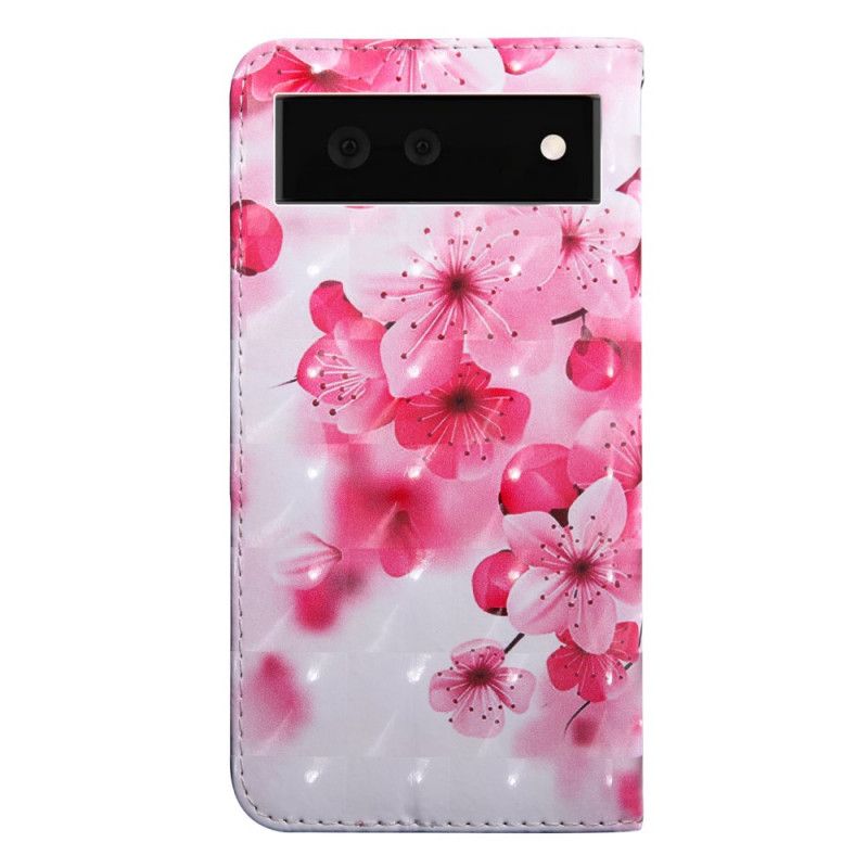 Flip Kotelot Google Pixel 6 Pink Flowers