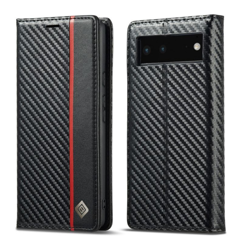 Nahkakuori Flip Kotelot Google Pixel 6 Puhelinkuoret Carbon Fiber Lc.imeeke