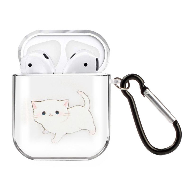 Case Kuoret AirPods Beige Valkoinen Puhelinkuoret Läpinäkyvä Silikonikissusarja