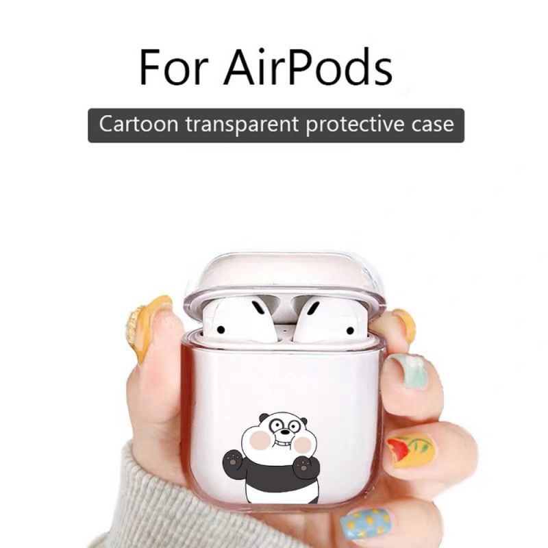 Kuori AirPods Harmaa Valkoinen Läpinäkyvä Silikoni-Eläinsarja Suojakuori