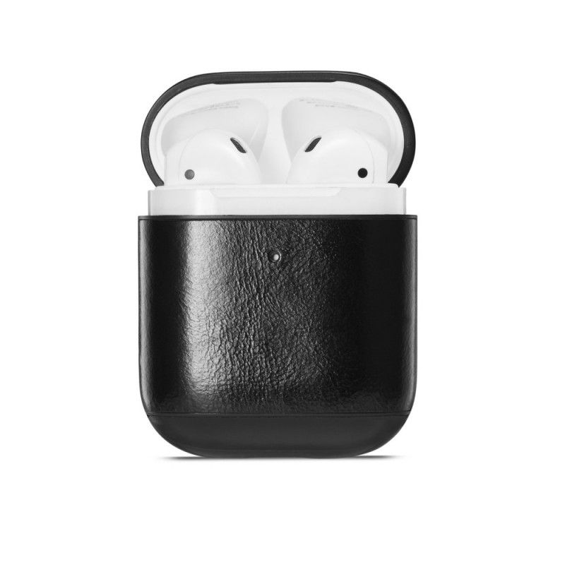 Kuori AirPods Punainen Musta Aitoa Nahkaa