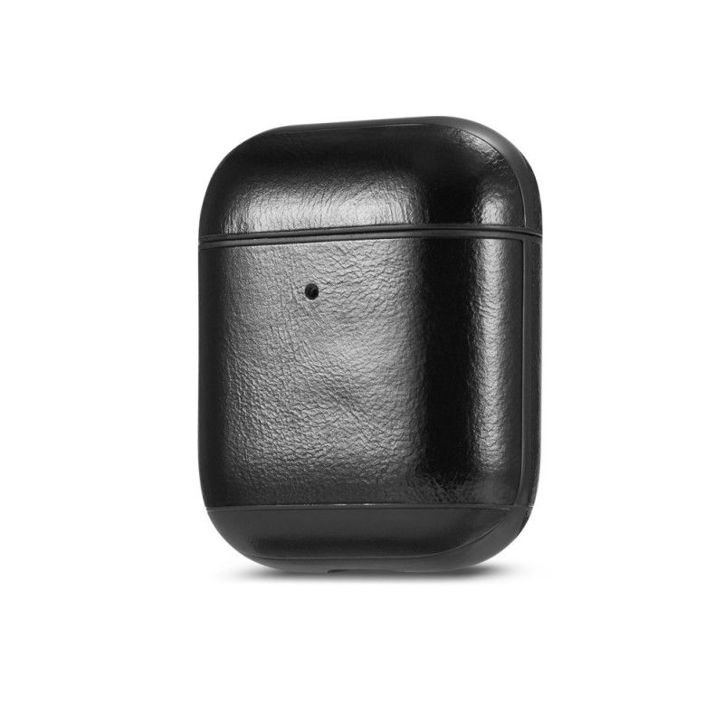 Kuori AirPods Punainen Musta Aitoa Nahkaa