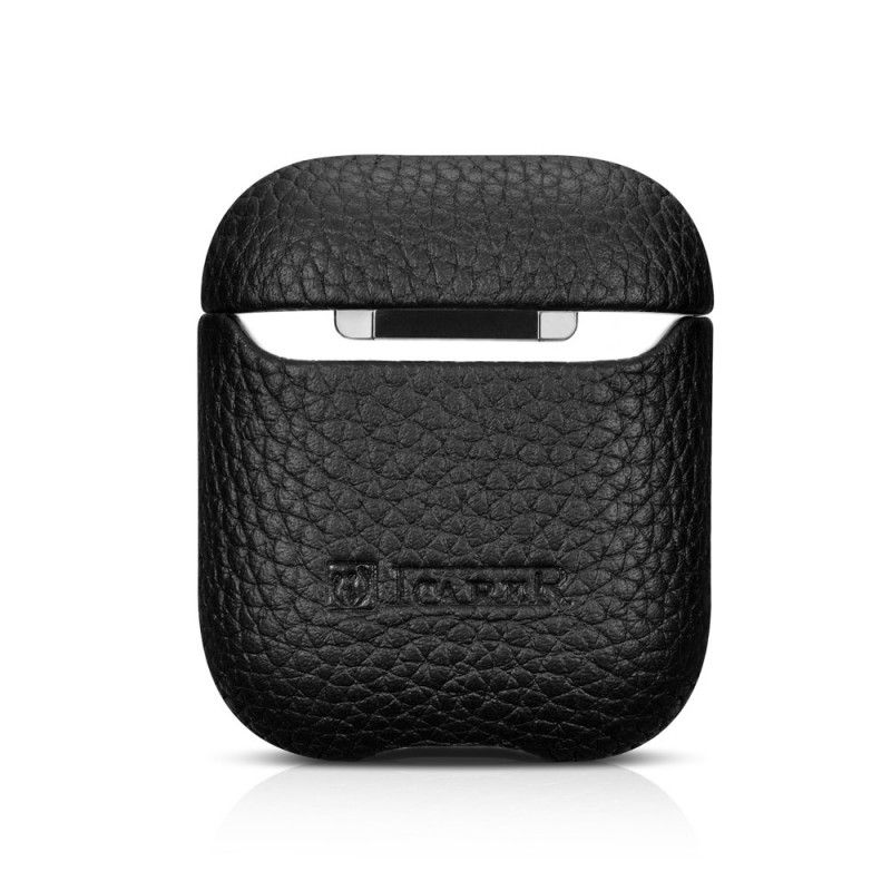 Kuori AirPods Punainen Musta Aitoa Ylellisyyttä Icarer-Nahkaa