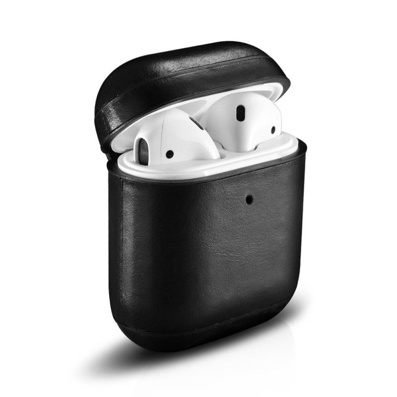 Kuori AirPods Ruskea Musta Aitoa Icarer-Nahkaa